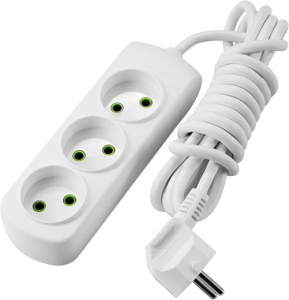 Удлинитель Lezard Letitia без заземления 3 гн. белый 3 м 721-0303-303 