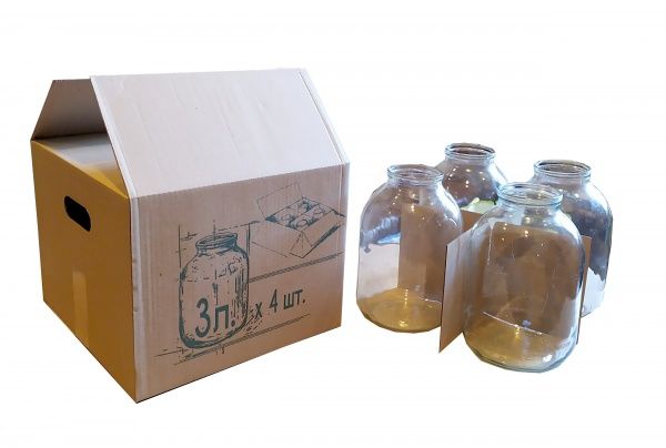 Гофроящик для 4 банок 3,0 л с комплектом перегородок 317x317x243 мм