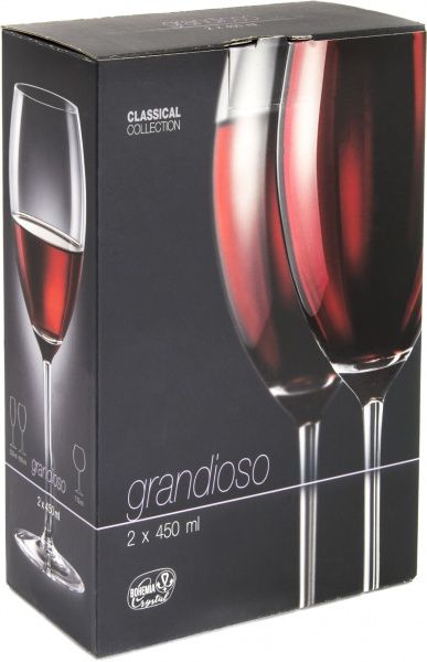 Набор бокалов для вина Grandioso Sunfloro 450 мл 2 шт 026 Bohemia
