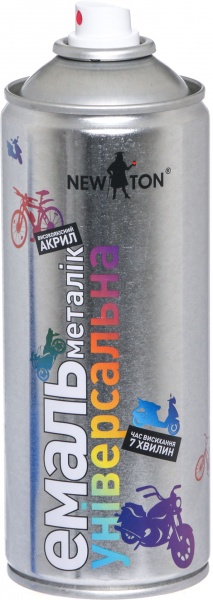 Эмаль аэрозольная универсальная Mеталлик New Ton черный 400 мл