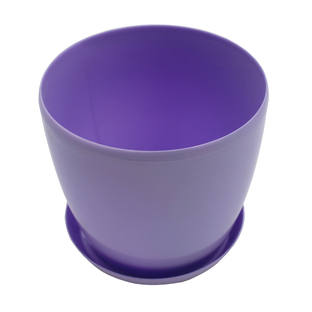Горшок пластик глянец круглый лаванда 0,4 л Омела
