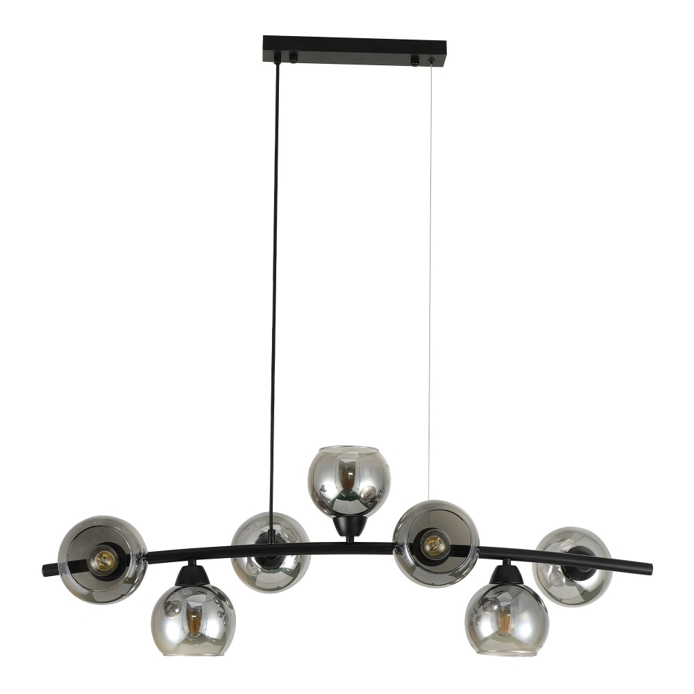 Люстра підвісна Miorro Pandora 930x330x900мм 7x40 Вт E27 чорний хром 51-311-177