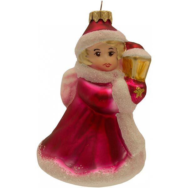 Іграшка новорічна Снігурка Ф-618 малинова