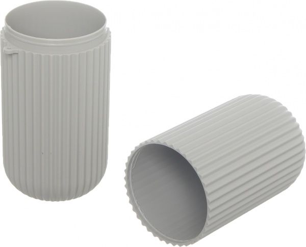 Органайзер-футляр для косметики 6,2х6,2х20 см бежевий Gondol Plastic