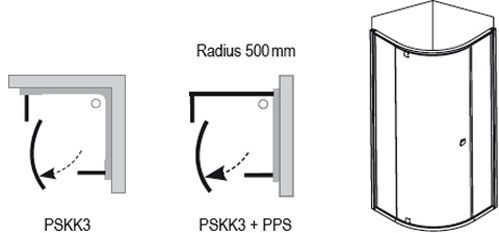Душевая кабина Ravak Pivot PSKK3-100 пр.сатин, TRANSPARENT (376AAU00Z1)