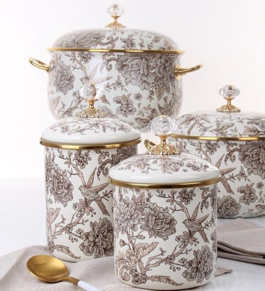 Банка для сипучих Пташка 1,5 л емаль 763-009 Elmani