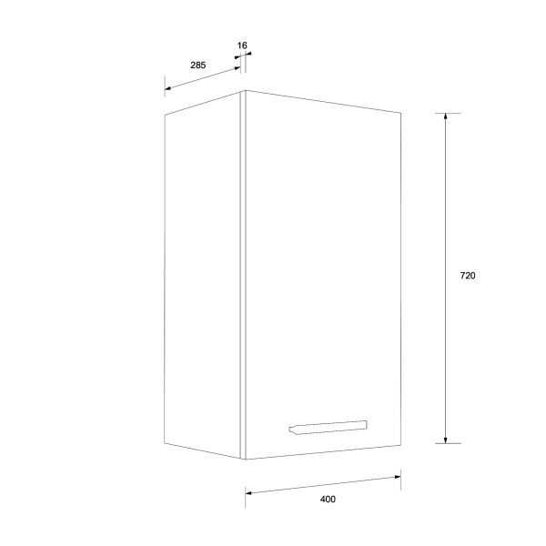 Шкаф верхний Алина В 40/71.8 белый/белый Сокме