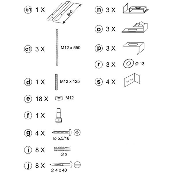 Крепление для панели ванны Ravak Rosa B23000100N универсальное