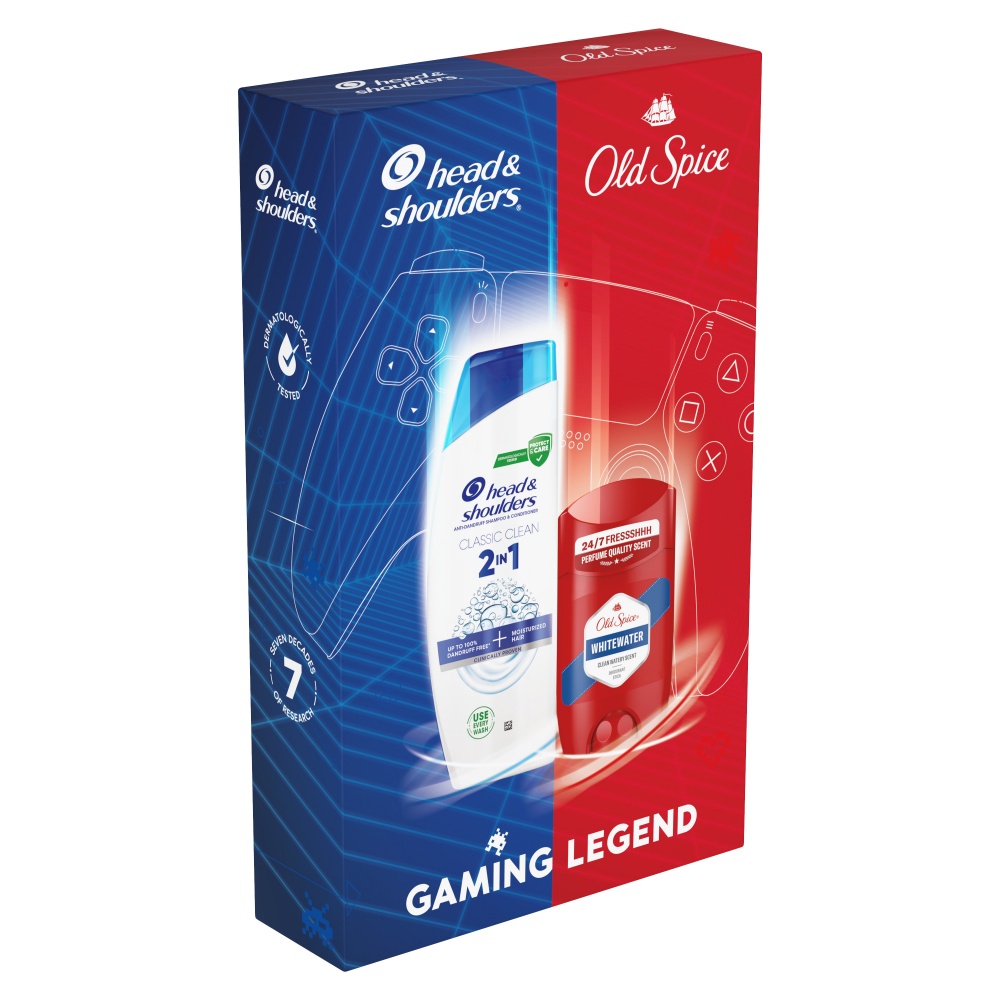 Набір подарунковий Head & Shoulders Шампунь проти лупи Основний догляд 2-в-1 330 мл + Дезодорант-стік Old Spice White