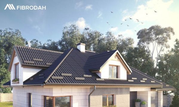 Лист волокнистоцементный IFCEM FIBRODAH Modern 585х1130 мм графит