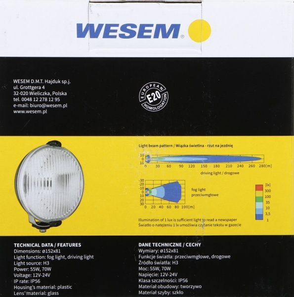Фара протитуманна WESEM HO317467, 152x81 мм, 1 шт