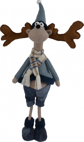 Декорация новогодняя Jiamei Group стоячий лось синий 84 см 