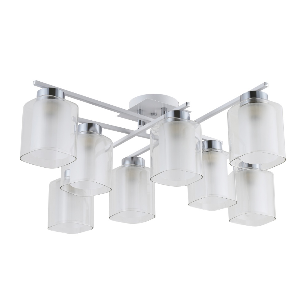 Люстра Miorro Fortuna металл/стекло 8x40 Вт E27 хром 51-311-003