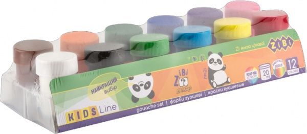 Гуашь KIDS Line 12 цветов по 20 мл ZB.6658 ZiBi