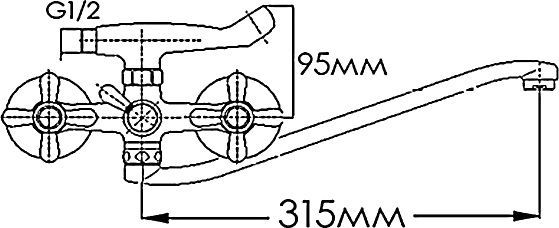 Смеситель для ванны Mixxen Медея HB2041805C-35S