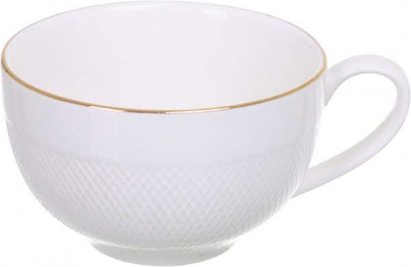 Чашка с блюдцем Diamond Gold 230 мл фарфоровая Fiora