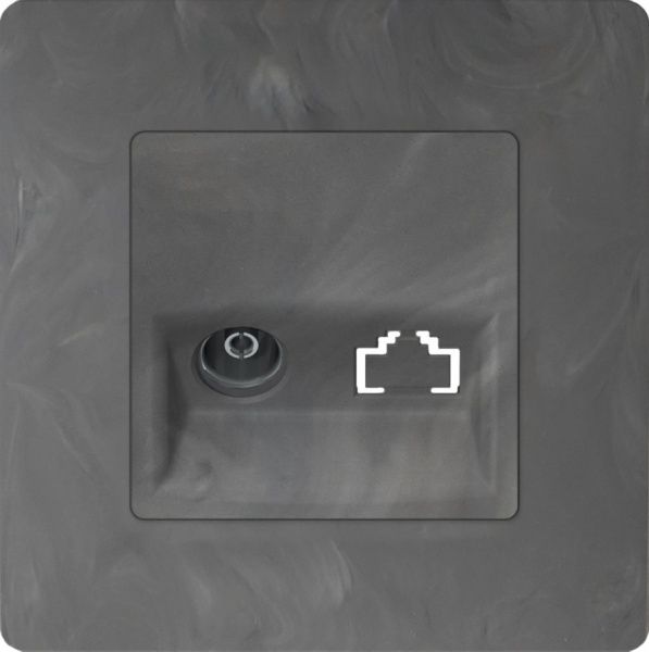 Розетка TV оконечная Plank Electrotechnic Classic/Nordic антимикробная базальт PLK0810731