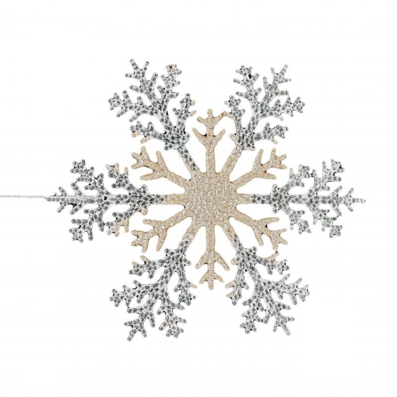 Декорация новогодняя Снежинка E09016 21 см