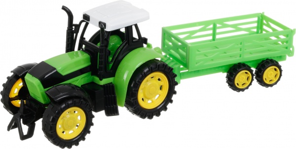 Игровой набор Shantou х6 шт. фермерский трактор с прицепом и фигурками зеленый JY238797