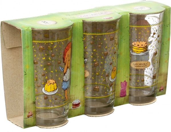 Набір склянок Тортик 230 мл 3 шт. Gapchinska
