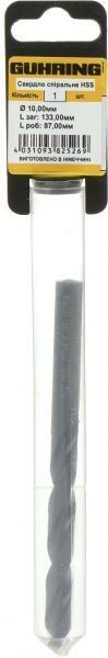 Свердло по металу Guhring HSS 87x133 мм тип N 10 мм 322041993