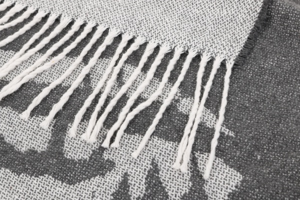 Плед Валенсия Тигр 140x200 см светло-серый с принтом Vladi 