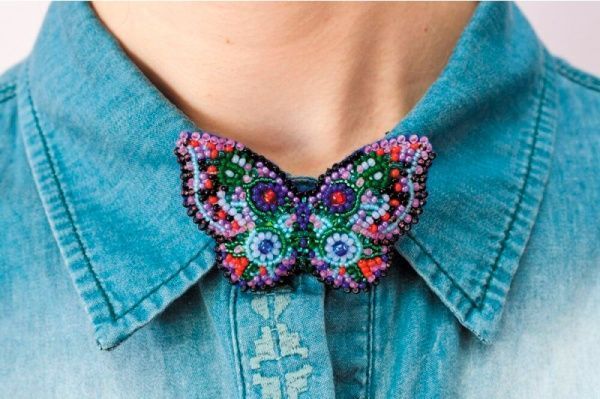 Прикраса для вишивання бісером Метелик AD-001 70x40 мм Абрис Арт