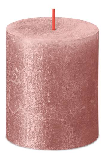 Свічка Рустік стовпчик SHIMMER 80/68 рожева Bolsius