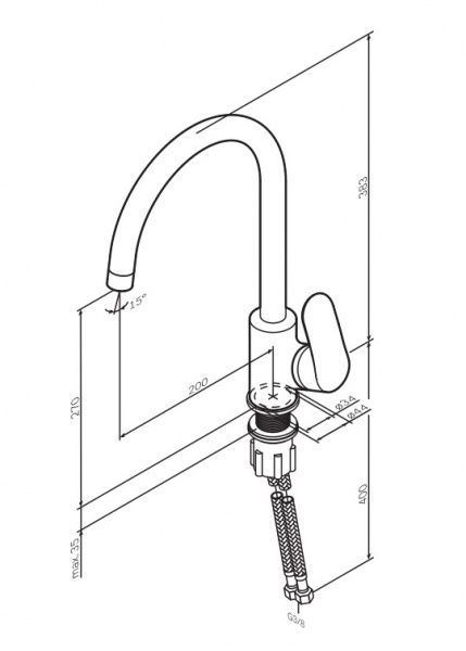 Смеситель для кухни AM.PM Like F80E07122 черный