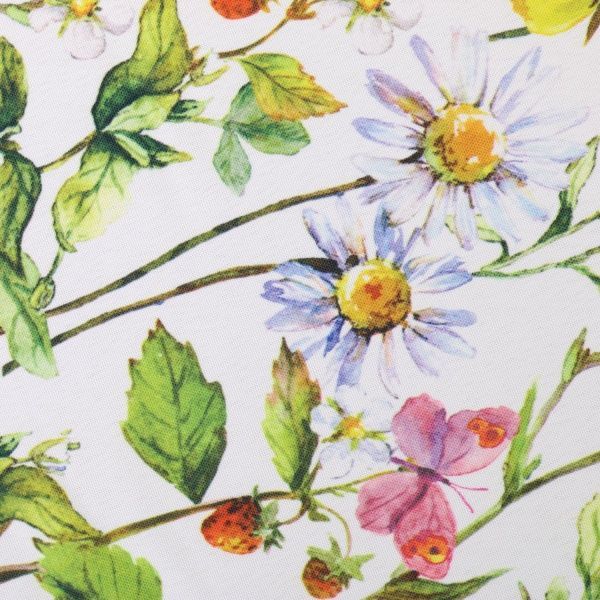 Скатерть Красные цветы 140x180 см разноцветный Luna 