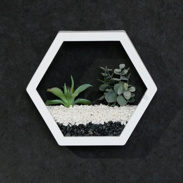 Декор настенный Nature шестиугольный 23x20 см белый 