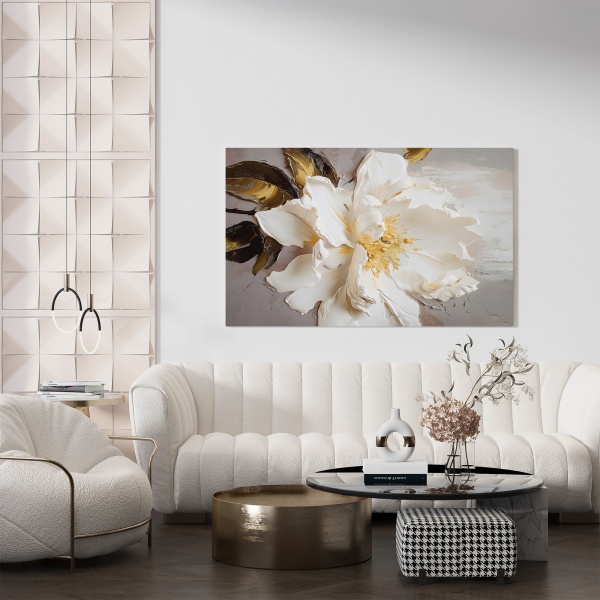 Картина на холсте Белый цветок 80x110 см WS Holst 21804202312 