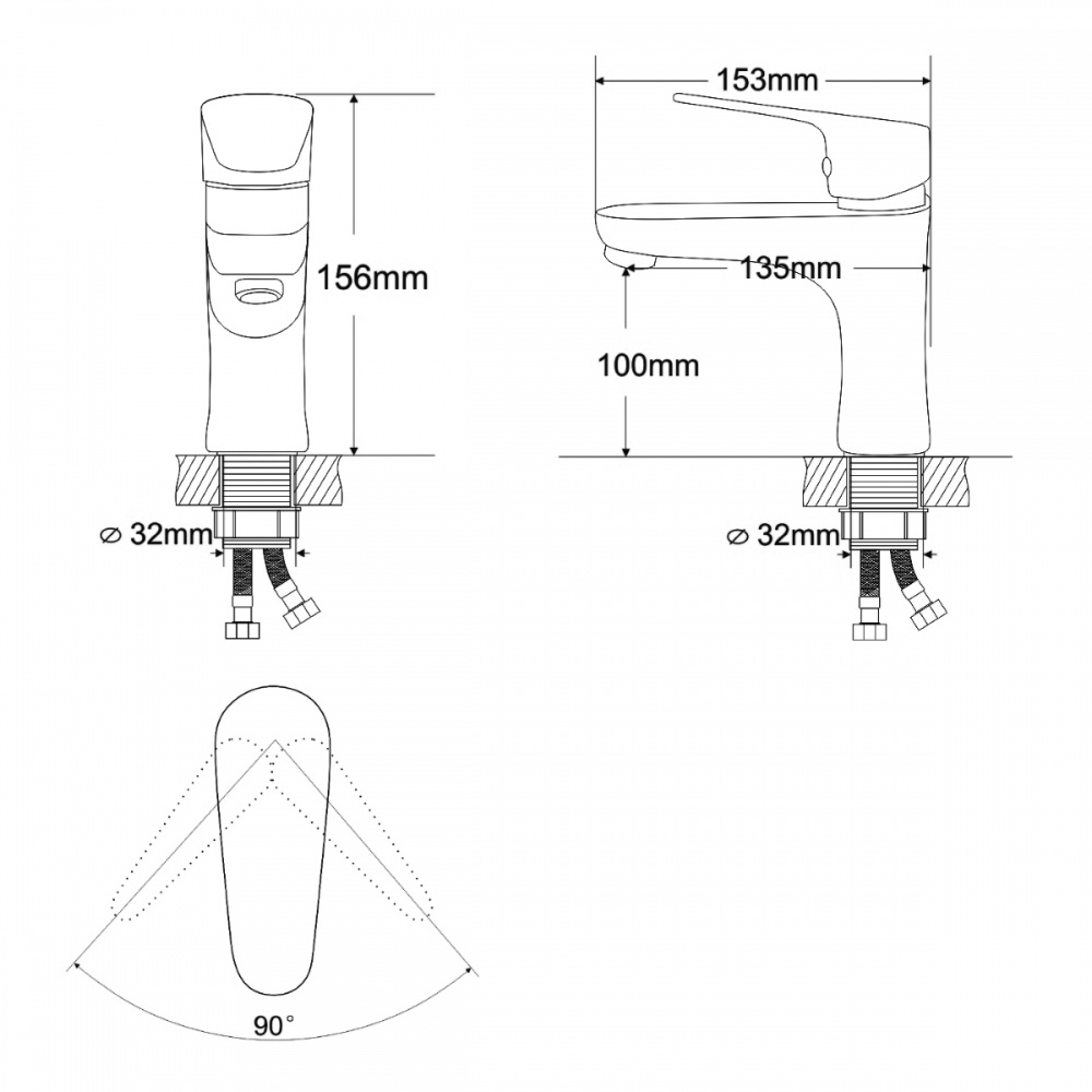Набор смесителей RJ для ванны BUTTERFLY (RBZ074-1-3-0511)