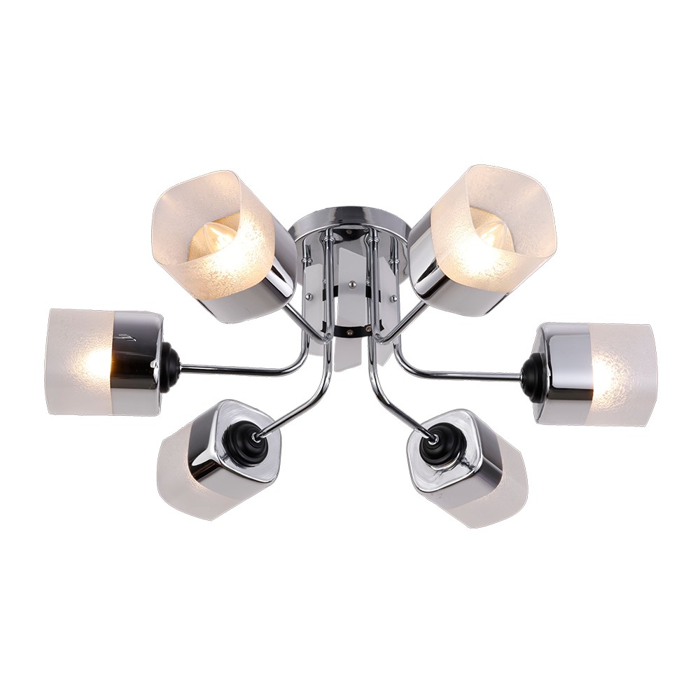 Люстра стельова WunderLicht Sky 6x60 Вт Е27 хром KK5149-46