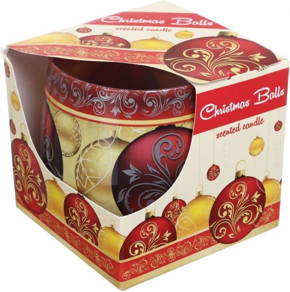 Свеча в стакане Новогодние шарики Admit