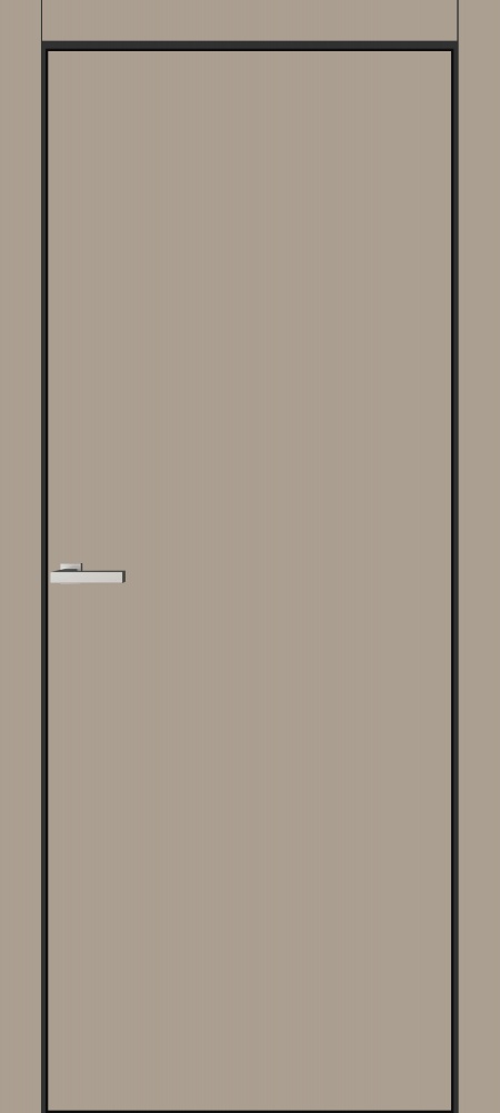 Дверне полотно ОМіС FLAT 01 B чорна кромка (з фрезеруванням п/з 96/85) ПГ 600 мм мокко silk matt