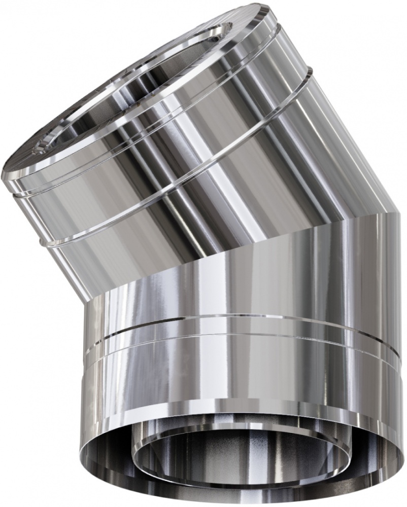 Коліно термо 1 мм нерж/нерж Ф150/220 мм 45° Versia-Lux