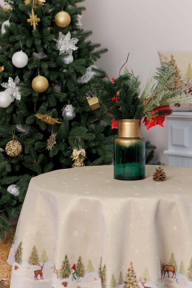 Скатерть кругла Зимний лес Ø 160 см La Nuit