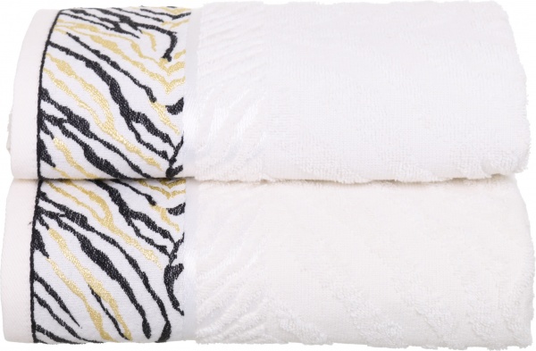 Набор полотенец Tiger 2 шт. нежно-кремовый Karna 