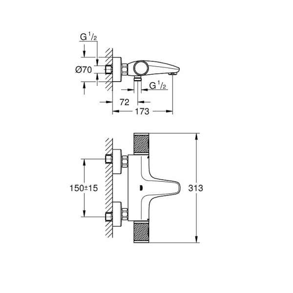Термостат Grohe Precision Feel для ванны 334788000T