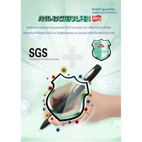 Ручка гелева Baoke 0.5 мм з антибактеріальним покриттям чорна софт (1828A-black) 