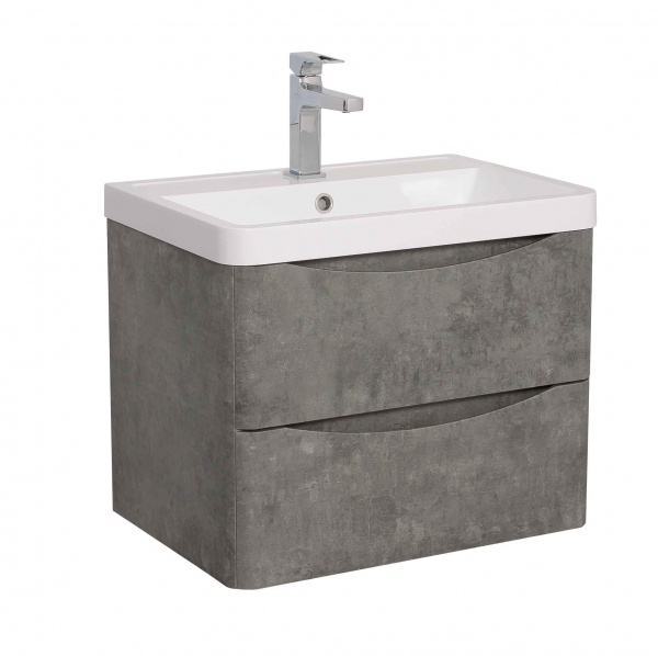 Тумба підвісна Aqua Rodos Vista сірий мармур з умивальником Ваr 60 см