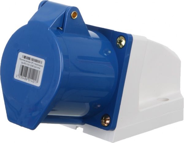 Розетка силовая стационарная с заземлением UP! (Underprice) 2p+PE (123) 220В 32А IP44 серый