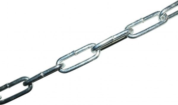 Цепь длиннозвеньевая 2,3 мм 1 м оцинкованная DIN 5685 С