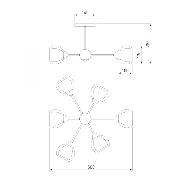 Люстра потолочная Strotskis Vivien 30163/6 6x40 Вт E27 матовое серебро 