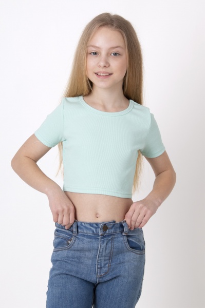 Футболка для дівчаток для дівчаток Mevis 04 р.140 світло-блакитний 