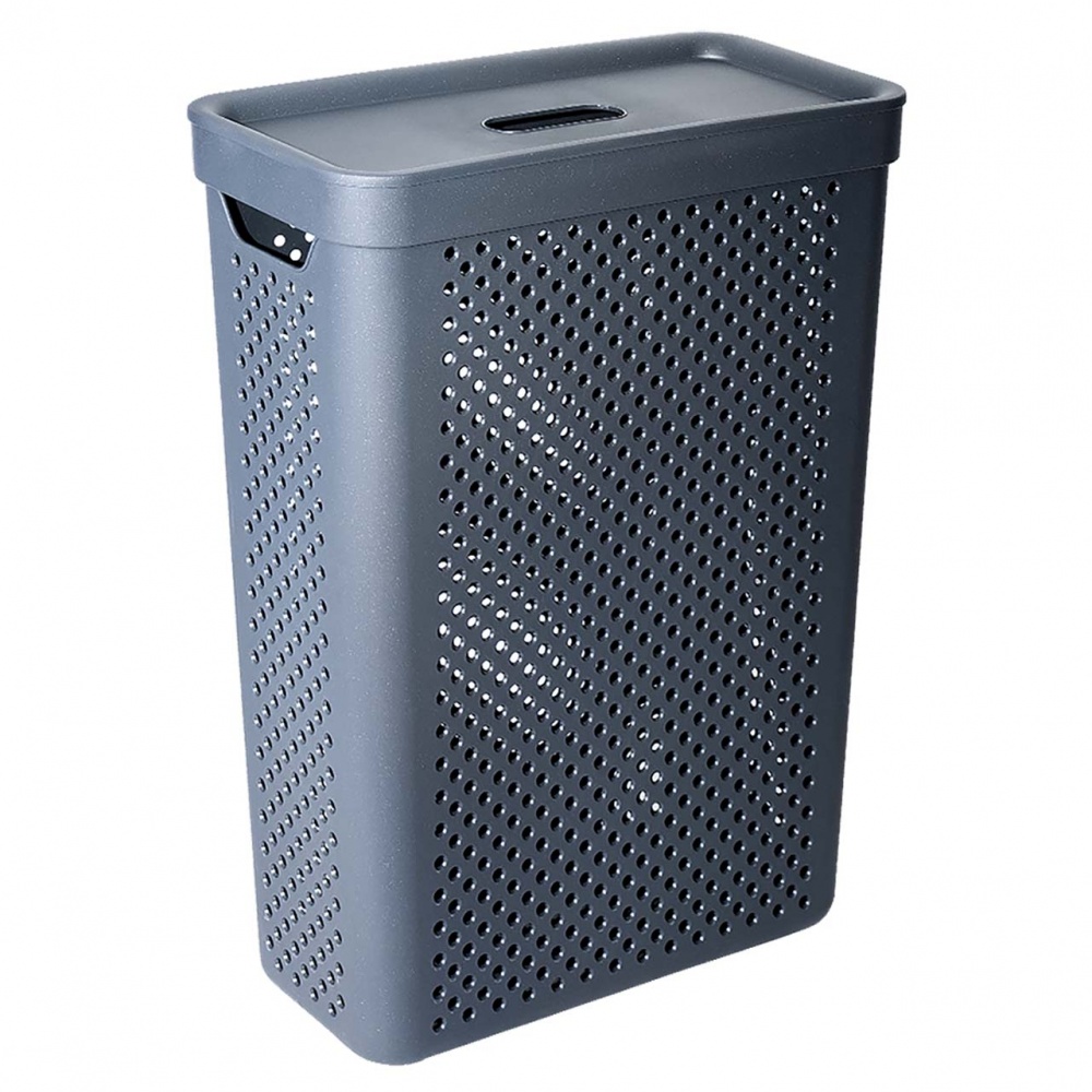 Кошик для білизни Алеана Simple з кришкою 25 л граніт