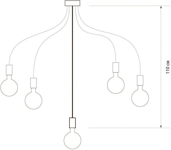 Люстра подвесная Светкомплект Паук Loft 11206 6x40 Вт E27 античная бронза 