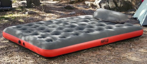 Матрац надувний Bestway з подушкою-насосом 203х152 см сірий/помаранчевий