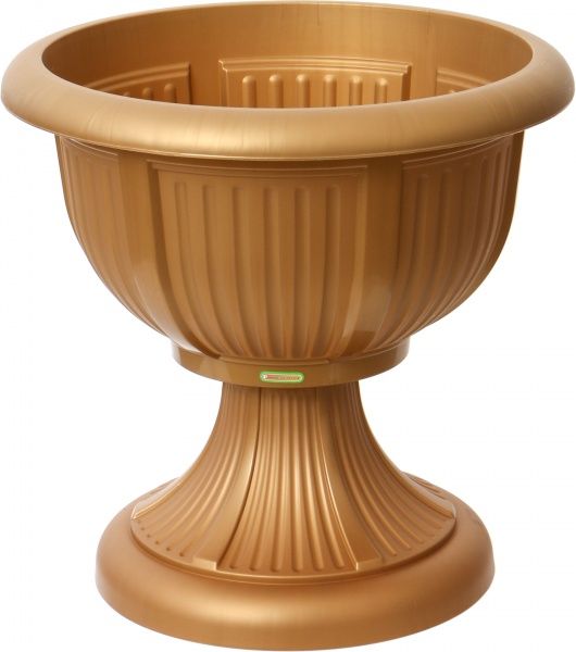 Вазон пластиковий Алеана Леон круглий 29л бронзовий (114001) 